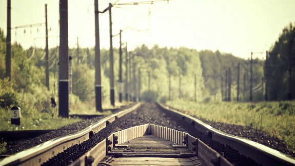 The train tracks.